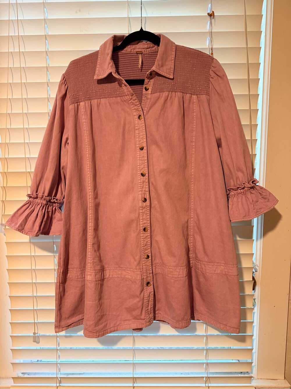 Free People Button-Front Dress Shirt